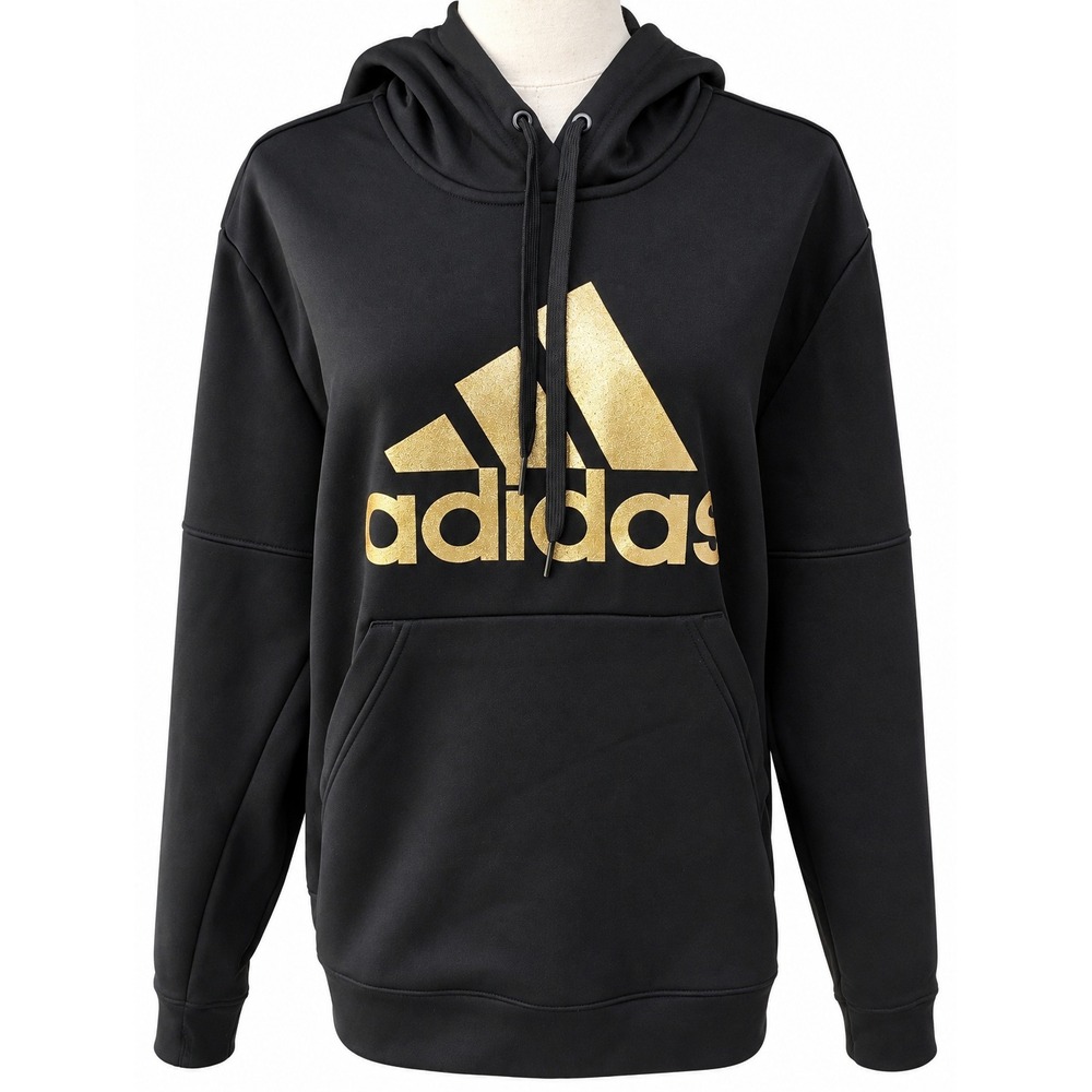 Adidas Black Gold Glitter Sparkle Hoodie Size XL